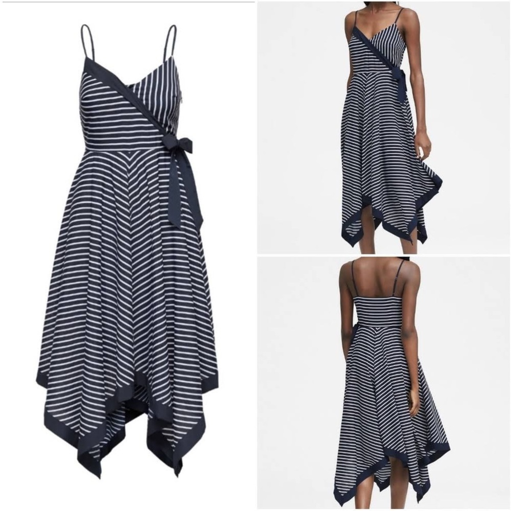 Banana republic handkerchief dress (navy and white)